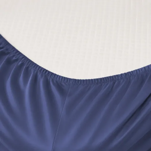Простирадло на гумці Satin Light Pro 10-011 Dark Blue - висота 25 см (дитячі10 см) - 2