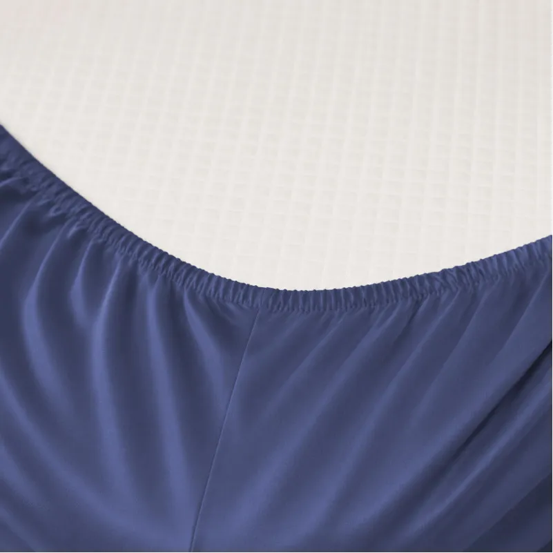 Простирадло на гумці Satin Light Pro 10-011 Dark Blue - висота 25 см (дитячі10 см) - 1