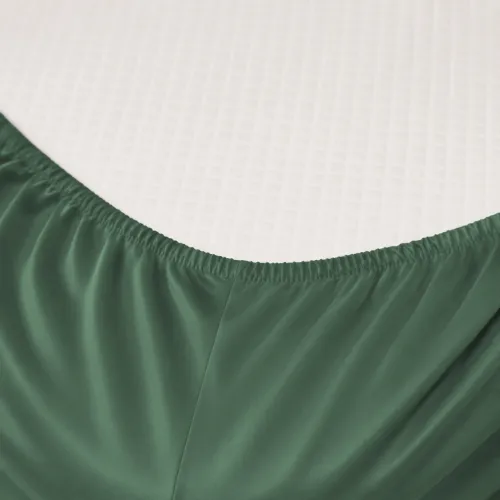 Простирадло на гумці Satin Light Pro 10-017 Green Olive - висота 25 см (дитячі10 см) - 2
