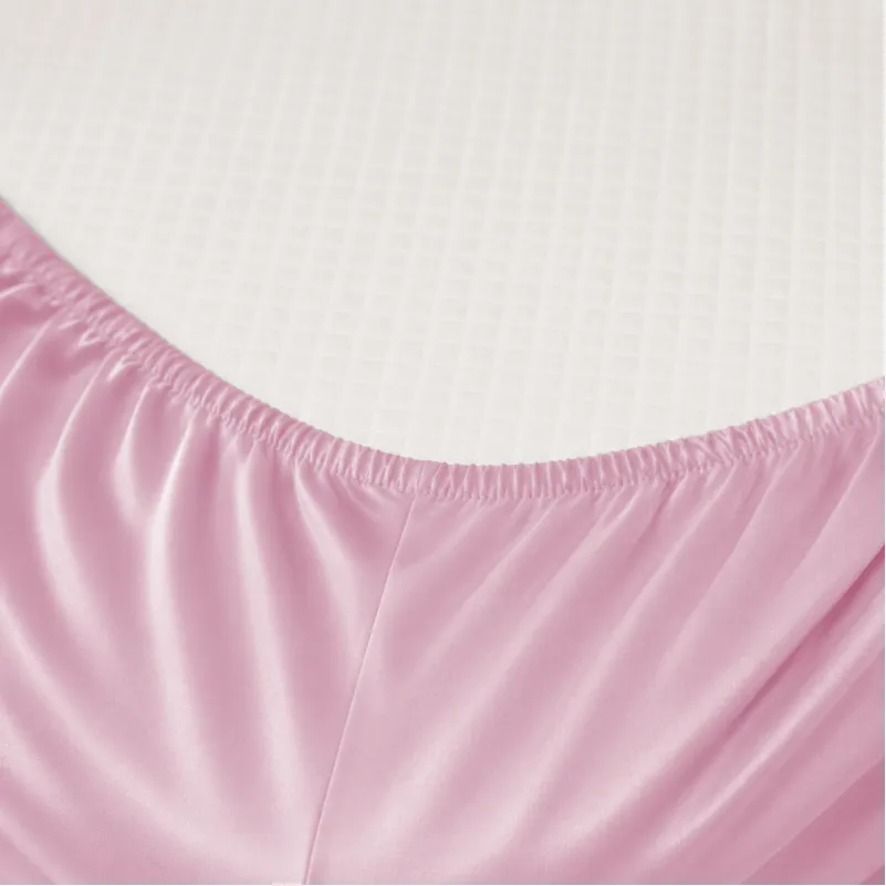 Простирадло на гумці Satin Light Pro 10-003 Pink - висота 25 см (дитячі10 см) - 1