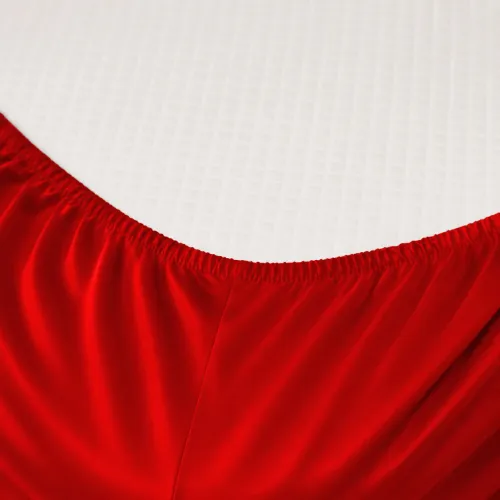 Простирадло на гумці Satin Light Pro 10-007 Red - висота 25 см (дитячі10 см) - 2