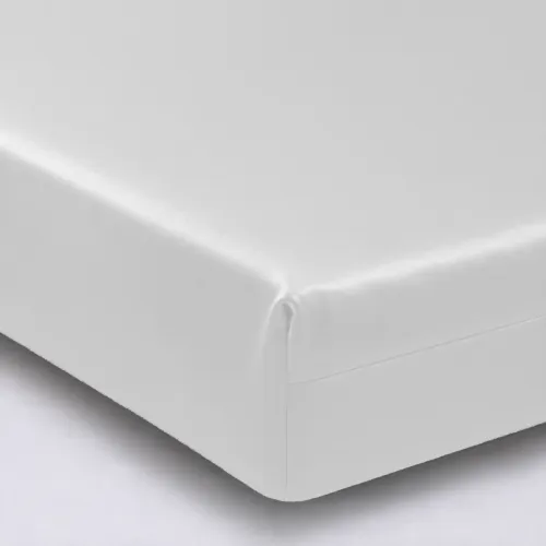Простирадло на гумці Satin Light Pro 10-001 Snow White - висота 25 см (дитячі10 см) - 1