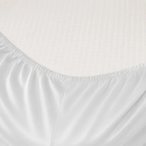 Простирадло на гумці Satin Light Pro 10-001 Snow White - висота 25 см (дитячі10 см) - 2