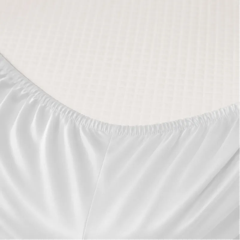 Простирадло на гумці Satin Light Pro 10-001 Snow White - висота 25 см (дитячі10 см) - 1