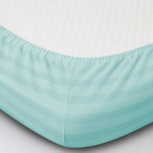 Простынь на резинке Satin Stripe 30-0013 Azure - высота 25 см (детские 10 см) - 2