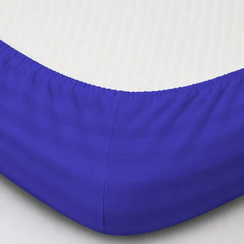Простирадло на гумці Satin Stripe 30-0019 Blue - висота 25 см (дитячі 10 см) - 2