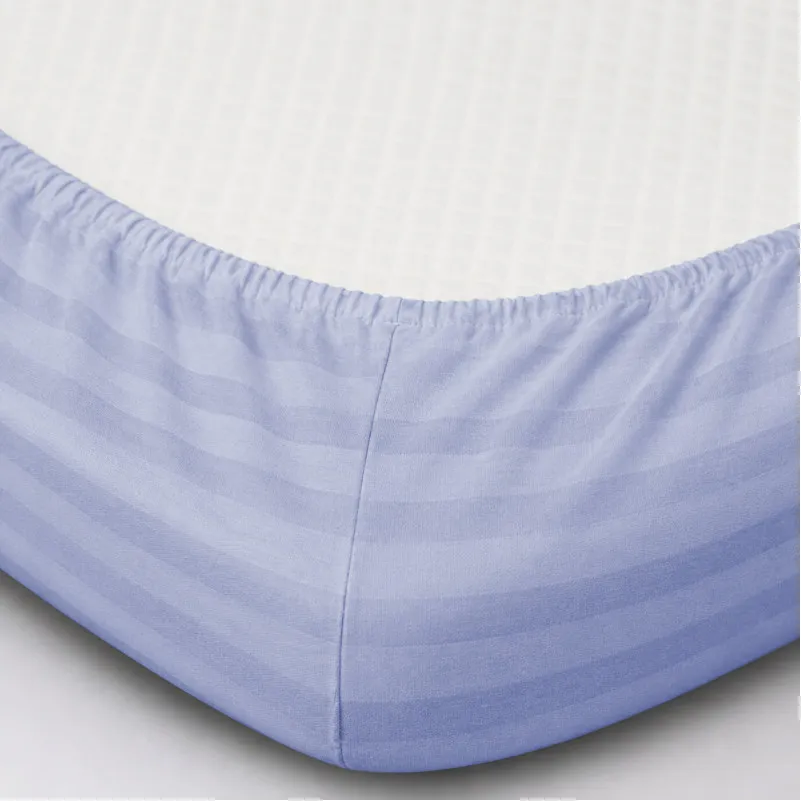 Простирадло на резинці Satin Stripe 30-0022 Blue sky - висота 25 см (дитячі 10 см) - 1