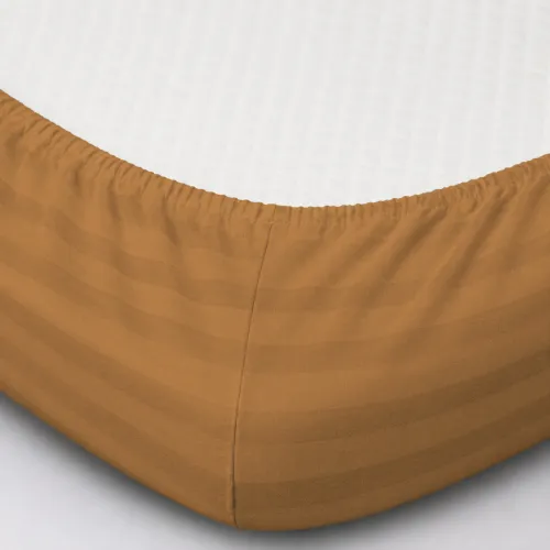 Простынь на резинке Satin Stripe 30-0005 Brown - высота 25 см (детские 10 см) - 2