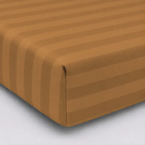 Простынь на резинке Satin Stripe 30-0005 Brown - высота 25 см (детские 10 см) - 1