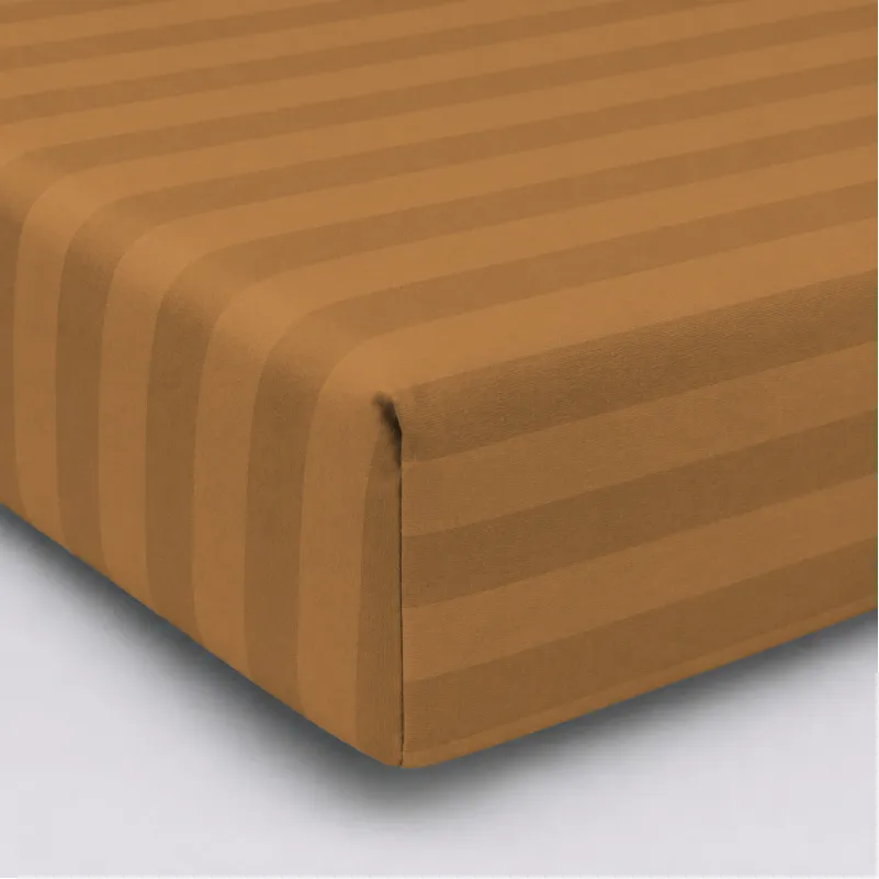 Простирадло на гумці Satin Stripe 30-0005 Brown