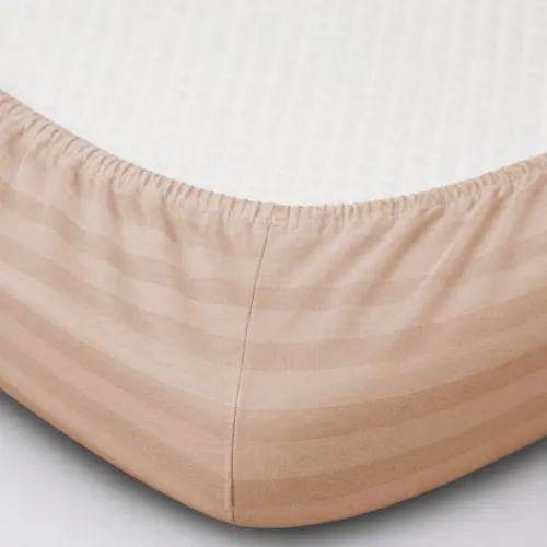 Простынь на резинке Satin Stripe 30-0004 Cream - высота 25 см (детские 10 см) - 2