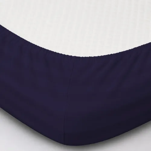 Простирадло на гумці Satin Stripe 30-0021 Dark Blue - висота 25 см (дитячі 10 см) - 2