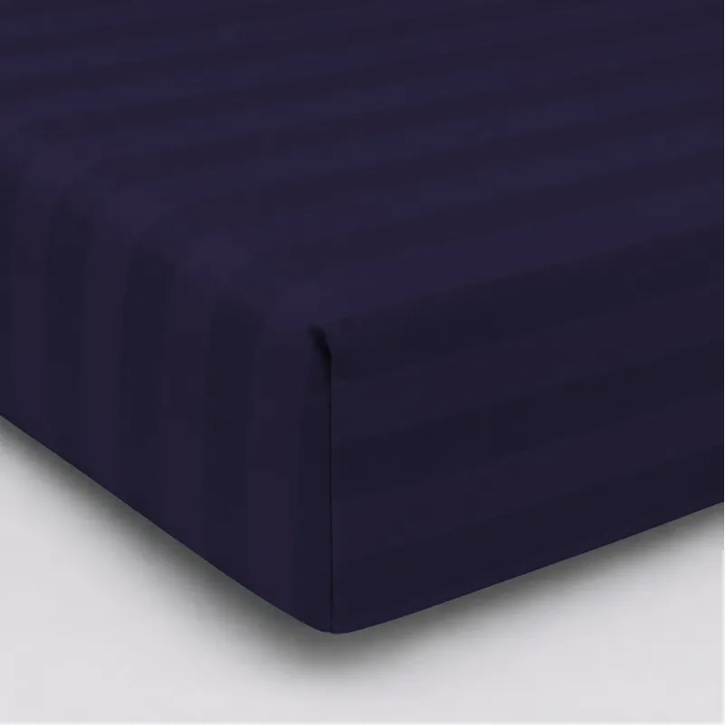 Простирадло на гумці Satin Stripe 30-0021 Dark Blue