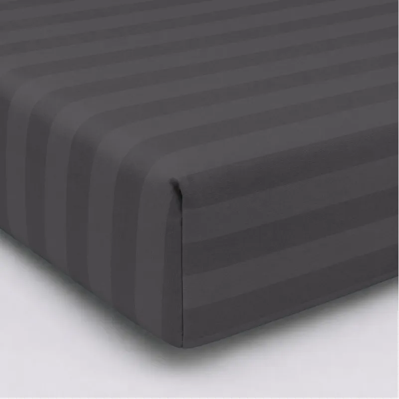 Простынь на резинке Satin Stripe 30-0012 Dark Gray
