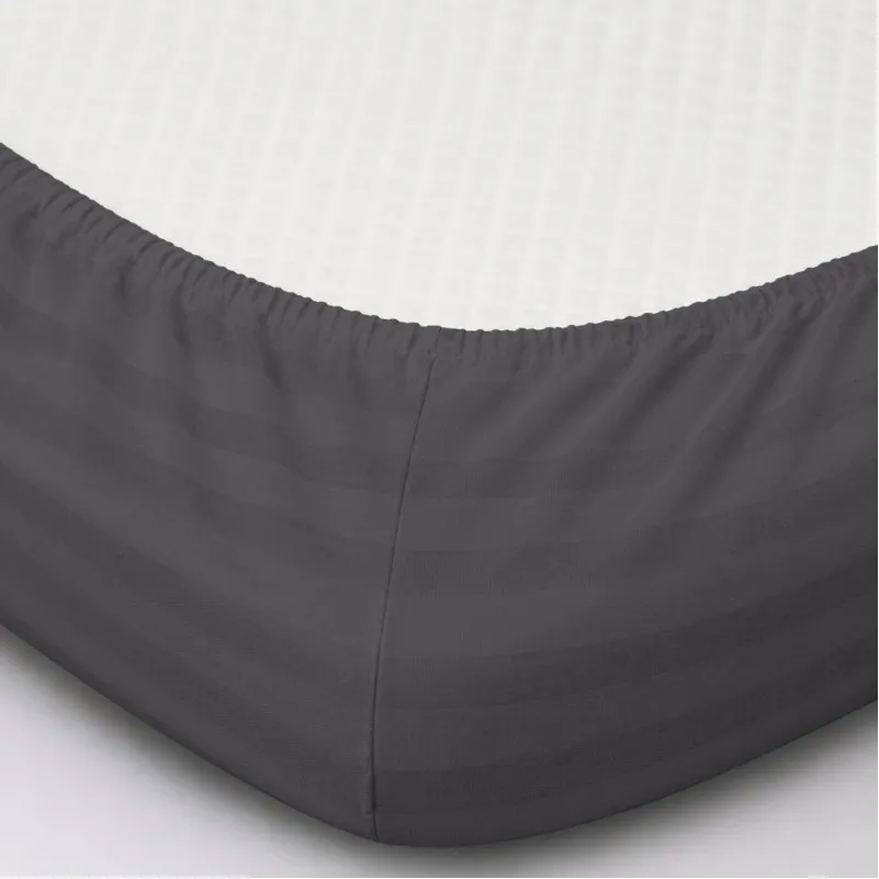 Простынь на резинке Satin Stripe 30-0012 Dark Gray - 1