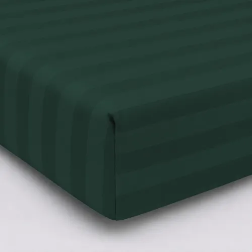 Простирадло на гумці Satin Stripe 30-0017 Green - висота 25 см (дитячі 10 см) - 1
