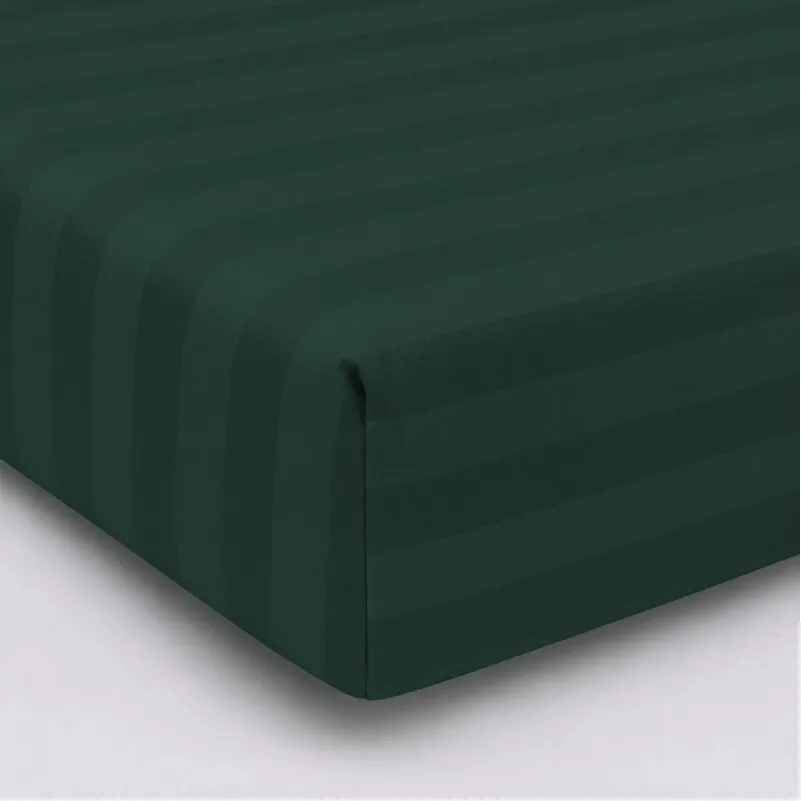 Простирадло на гумці Satin Stripe 30-0017 Green