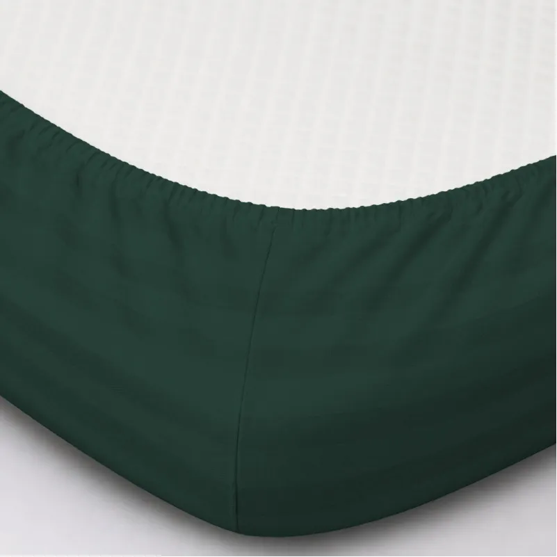 Простирадло на гумці Satin Stripe 30-0017 Green - 1