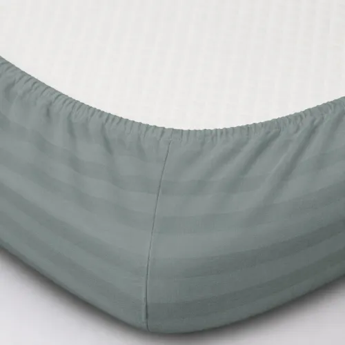 Простынь на резинке Satin Stripe 30-0010 Light Gray - высота 25 см (детские 10 см) - 2