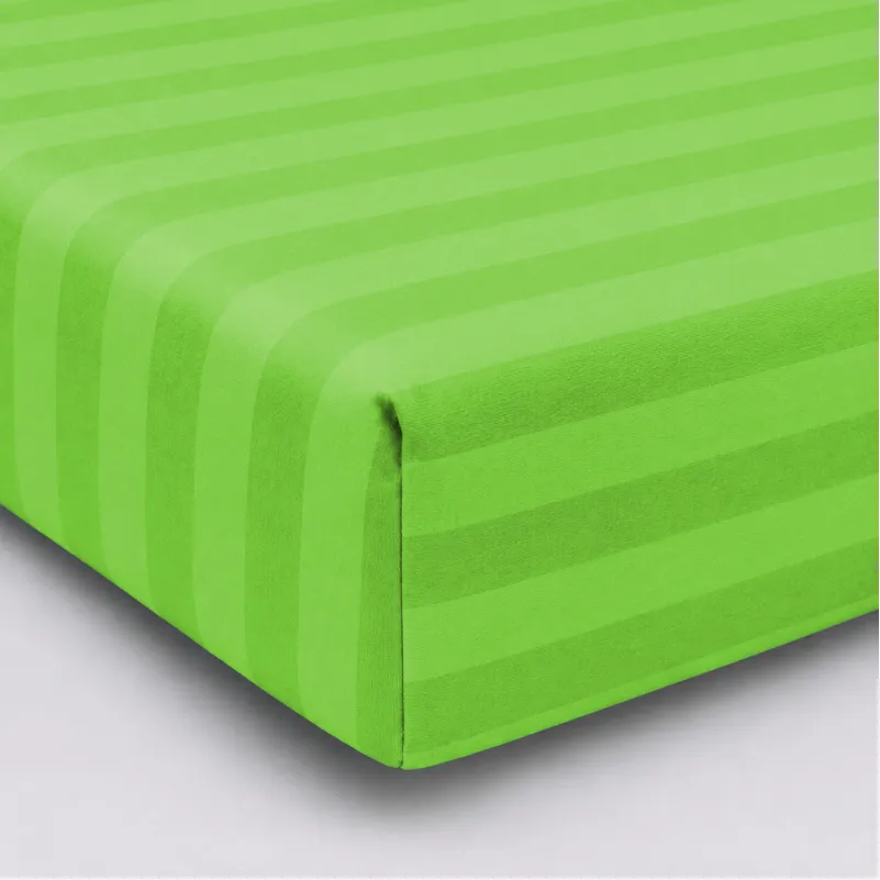 Простынь на резинке Satin Stripe 30-0016 Light Green