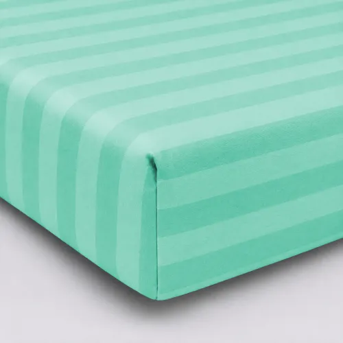 Простирадло на гумці Satin Stripe 30-0014 Mint - висота 25 см (дитячі 10 см) - 1
