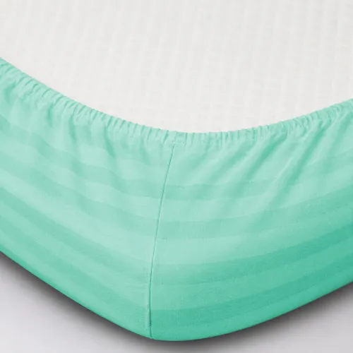 Простирадло на гумці Satin Stripe 30-0014 Mint - висота 25 см (дитячі 10 см) - 2