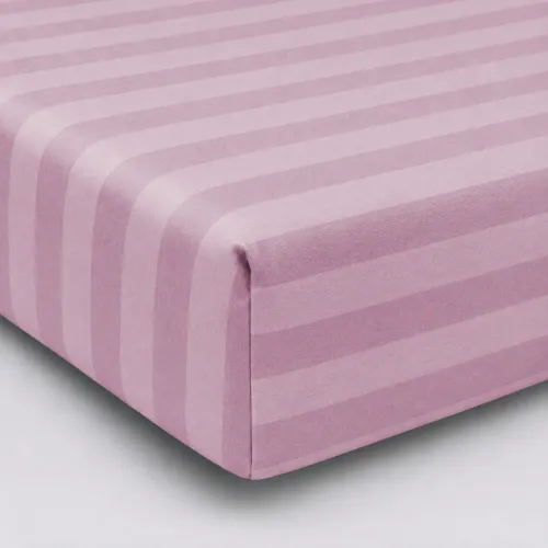 Простынь на резинке Satin Stripe 30-0007 Pink - высота 25 см (детские 10 см) - 1