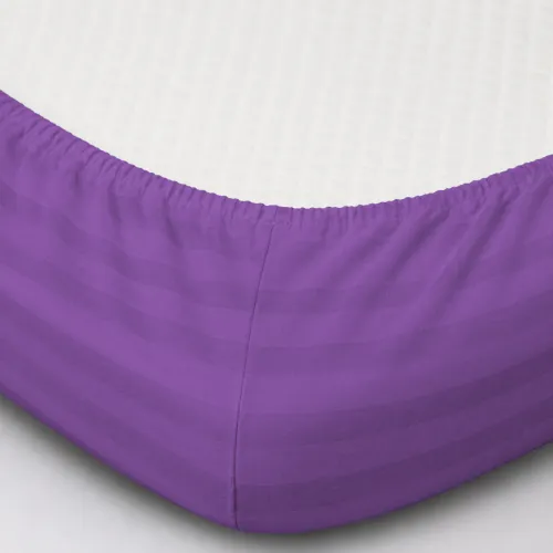Простынь на резинке Satin Stripe 30-0009 Purple - высота 25 см (детские 10 см) - 2