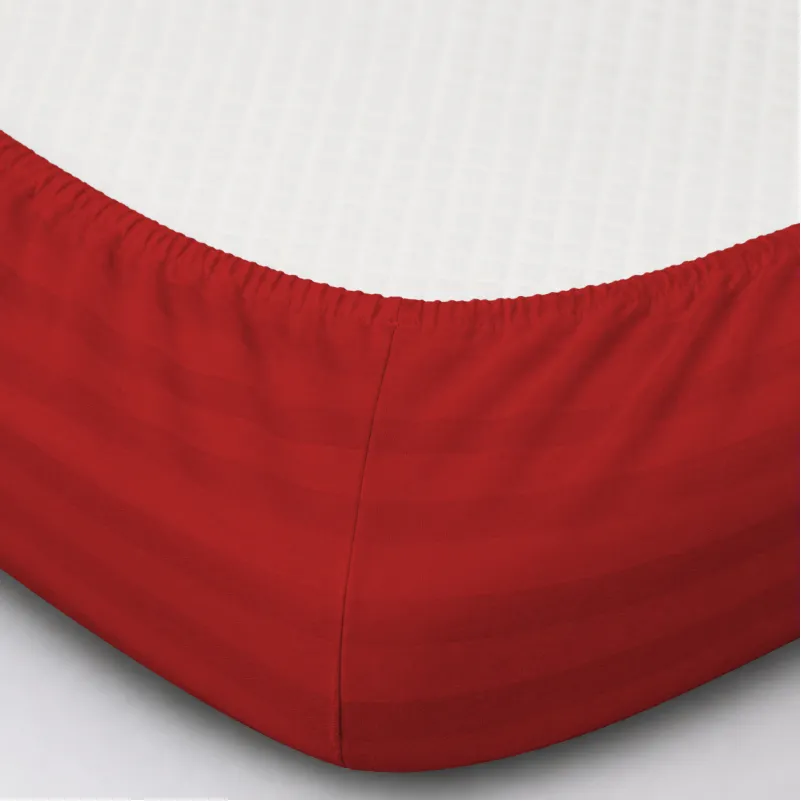 Простирадло на гумці Satin Stripe 30-0018 Red - 1