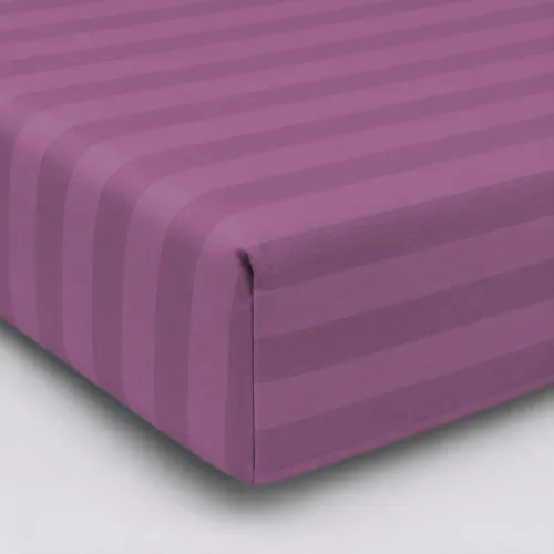 Простынь на резинке Satin Stripe 30-0008 Smoky Pink - высота 25 см (детские 10 см) - 1