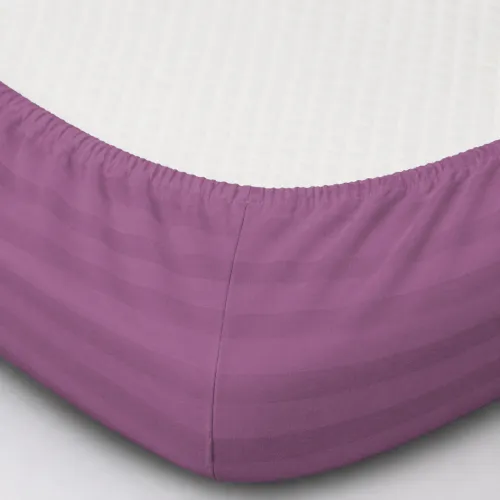 Простынь на резинке Satin Stripe 30-0008 Smoky Pink - высота 25 см (детские 10 см) - 2