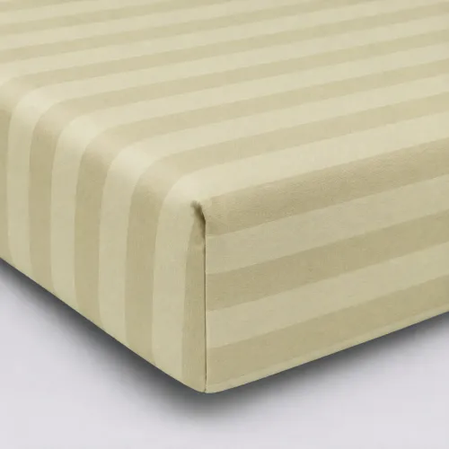 Простынь на резинке Satin Stripe 30-0002 Soft Yellow высота 25 см (детские 10 см) - 1