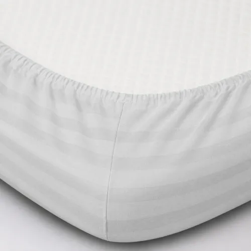 Простынь на резинке Satin Stripe 30-0001 White - высота 25 см (детские 10 см) - 2
