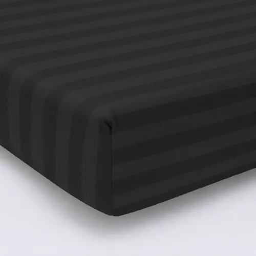 Простирадло Ranforce Elite 17-0611 Stripe Black на резинці висота 25 см (дитячі 10 см) - 1