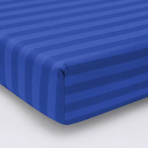 Простирадло Ranforce Elite 17-0609 Stripe Blue на резинці висота 25 см (дитячі 10 см) - 1
