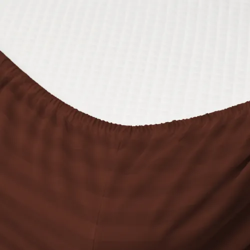 Простирадло Ranforce Elite 17-0617 Stripe Brown на резинці висота 25 см (дитячі 10 см) - 2