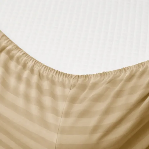 Простирадло Ranforce Elite 17-0602 Stripe Creamy на резинці висота 25 см (дитячі 10 см) - 2