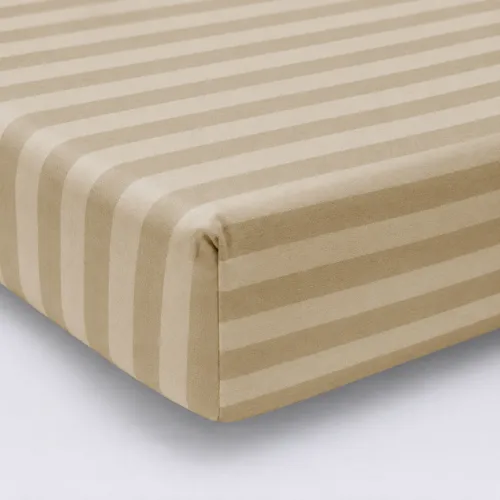 Простирадло Ranforce Elite 17-0602 Stripe Creamy на резинці висота 25 см (дитячі 10 см) - 1