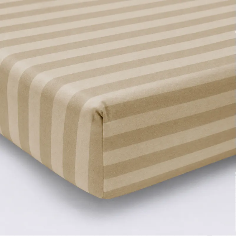 Простирадло на гумці (БЯЗЬ) 17-0602 Stripe Creamy - высота 25 см (детские 10 см)