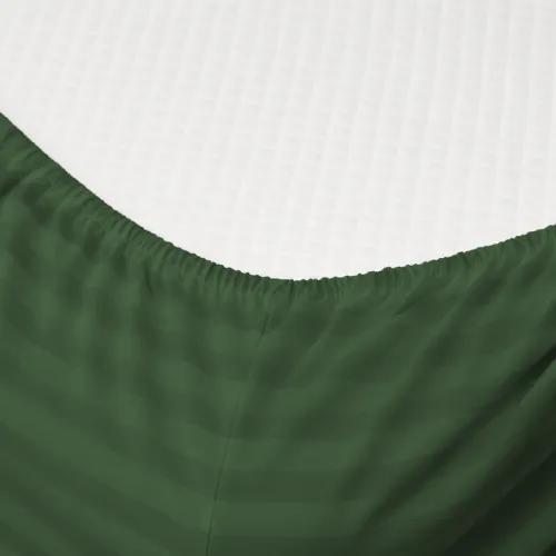 Простирадло Ranforce Elite 17-0612 Stripe Emerald на резинці висота 25 см (дитячі 10 см) - 2