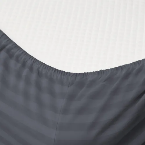 Простирадло  Ranforce Elite 17-0601 Stripe Gray на резинці висота 25 см (дитячі 10 см) - 2
