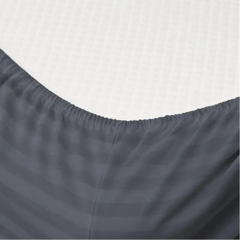 Простирадло на гумці (БЯЗЬ) 17-0601 Stripe Gray - высота 25 см (детские 10 см) - 1