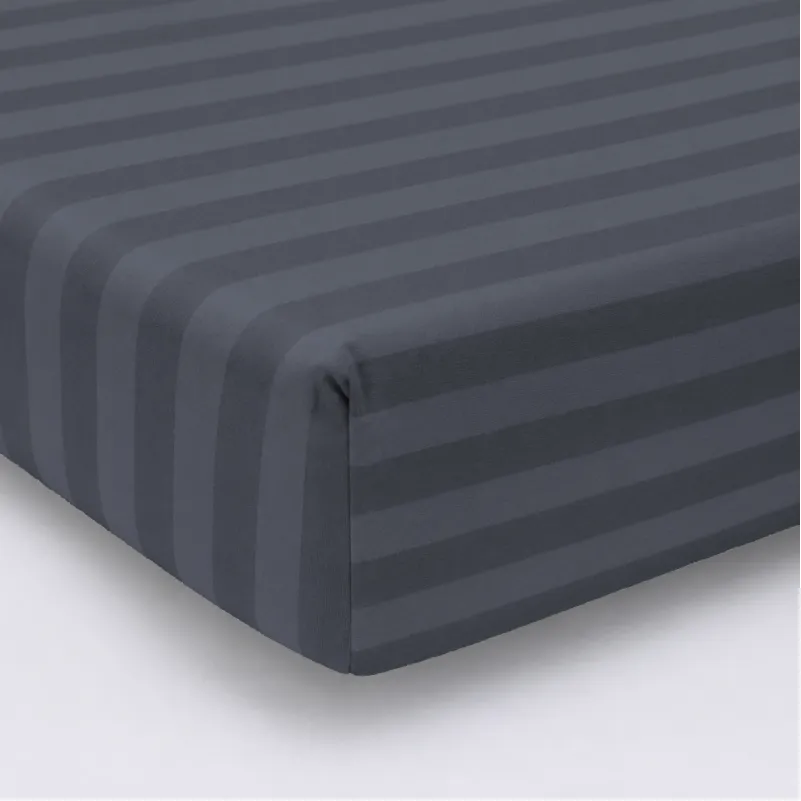 Простирадло на гумці (БЯЗЬ) 17-0601 Stripe Gray - высота 25 см (детские 10 см)