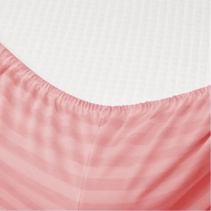 Простирадло Ranforce Elite 17-0607 Stripe Pink на резинці висота 25 см (дитячі 10 см) - 1