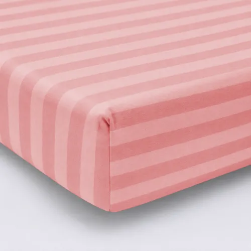 Простирадло Ranforce Elite 17-0607 Stripe Pink на резинці висота 25 см (дитячі 10 см) - 1