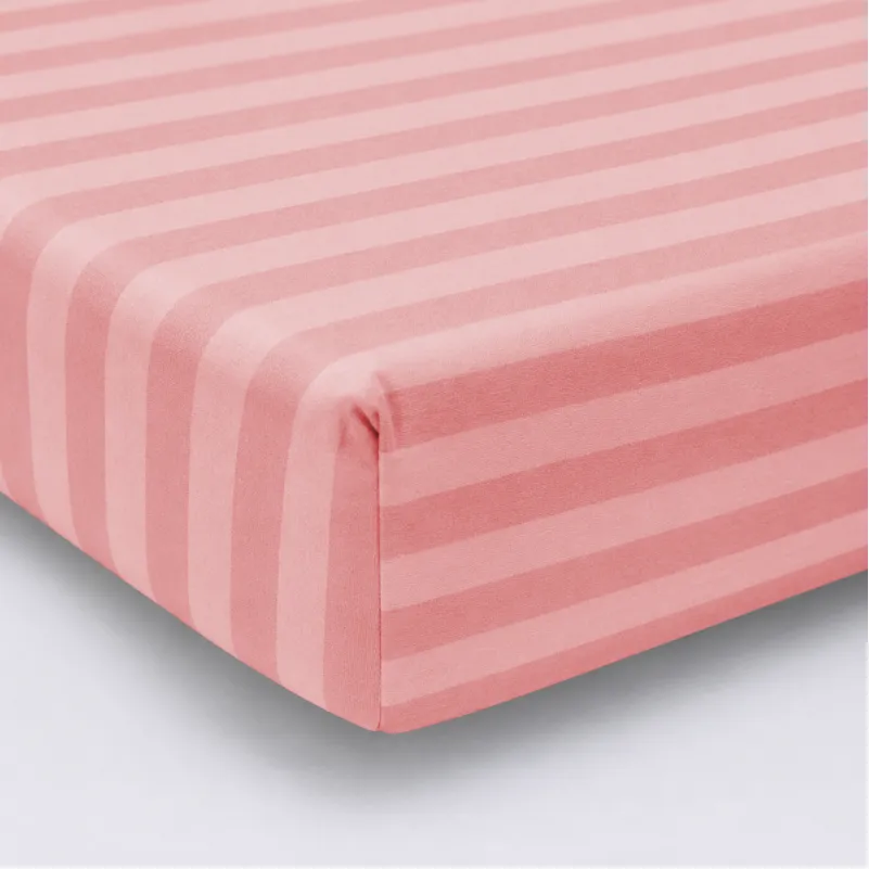 Простирадло Ranforce Elite 17-0607 Stripe Pink на резинці висота 25 см (дитячі 10 см)