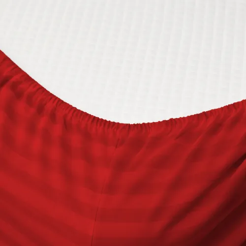 Простирадло на гумці Бязь 17-0608 Stripe Red висота 25 см (дитячі 10 см) - 2