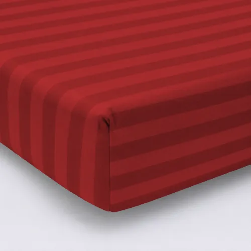 Простирадло на гумці Бязь 17-0608 Stripe Red висота 25 см (дитячі 10 см) - 1
