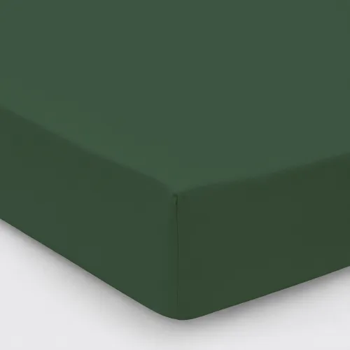 Простирадло на гумці Сатин "0844 Green Olive" висота 25 см (дитячі 10 см) - 1