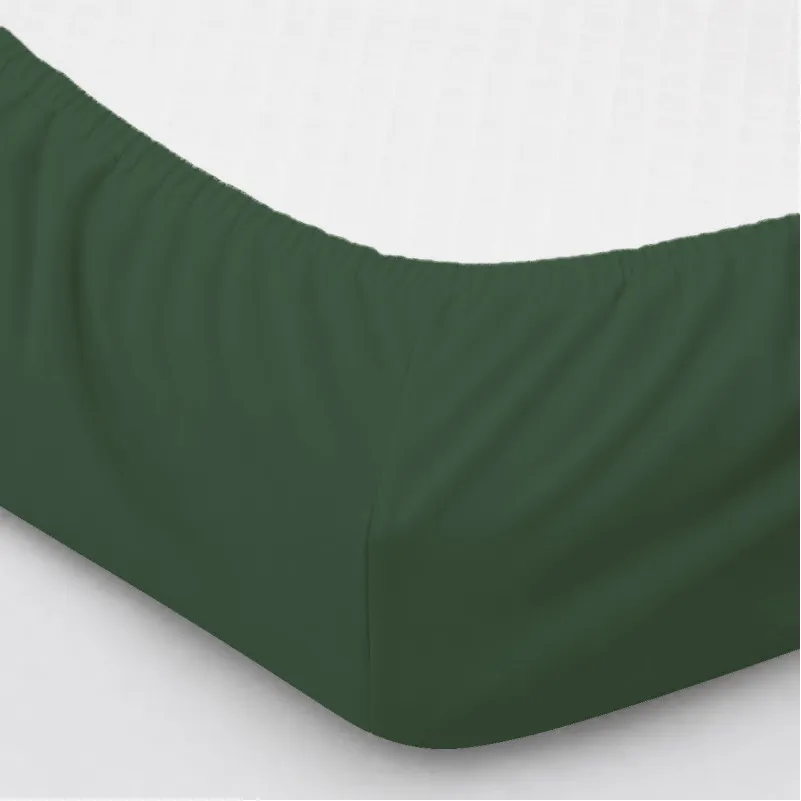 Простирадло на гумці Сатин "0844 Green Olive" висота 25 см (дитячі 10 см) - 1